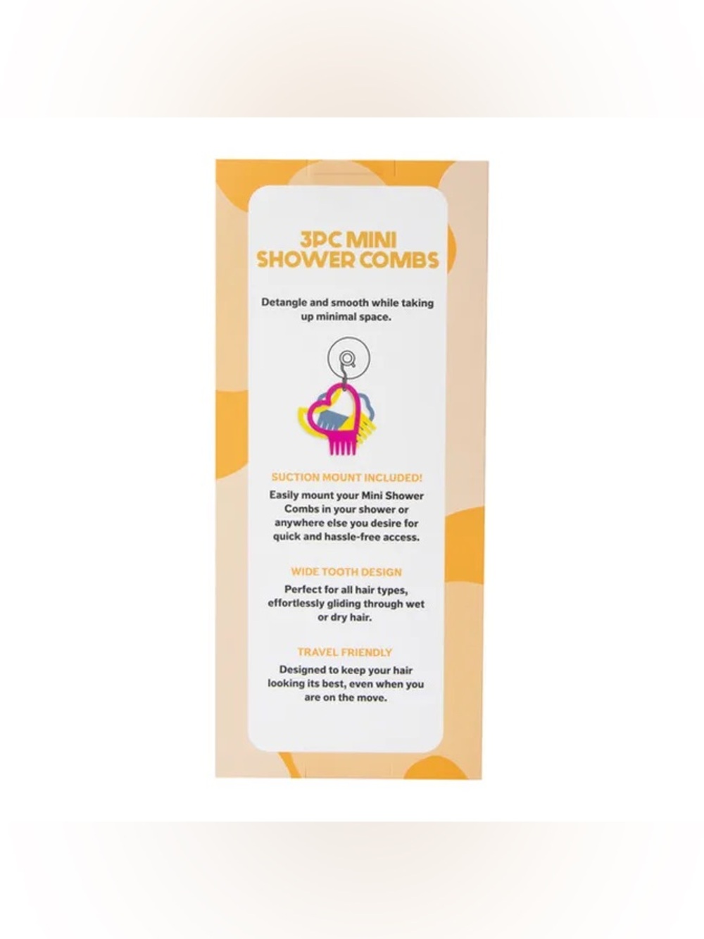 3 Mini Shower Comb Set – Blue, Yellow & Pink - Picture 2 of 6